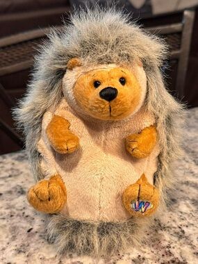 GANZ Plush Hedgehog Stuffed Animal in Tan and Gray
